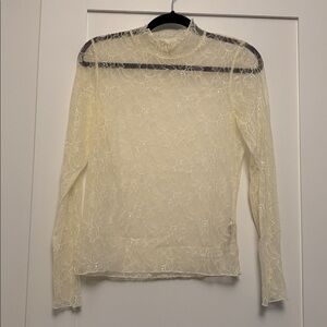 NWOT Anthropologie Cream Lace Blouse